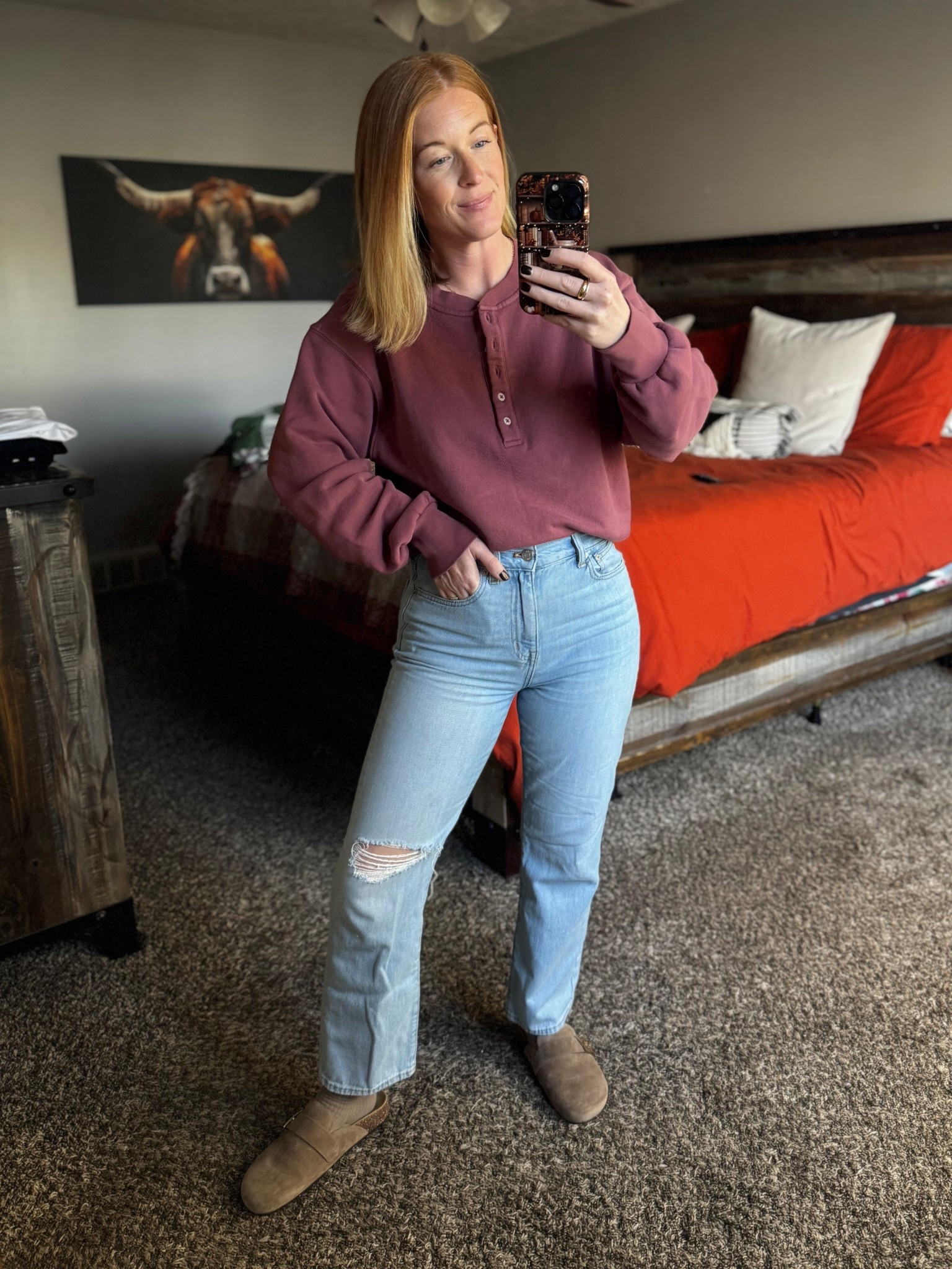 Top is XS
Jeans are true size 25 Regular
Shoes are true size 7.5

#LTKSeasonal