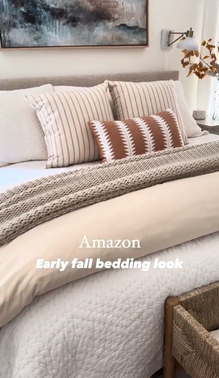 Amazon early fall bedding look // Bedroom // Bedding // Master bedroom // Bedroom decor // Bedroom inspiration // Home decor // Fall decor

#LTKstyletip #LTKSeasonal #LTKhome