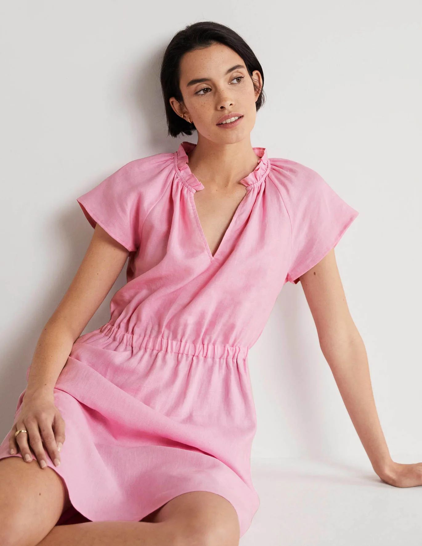 Short Sleeve Linen Dress | Boden (US)