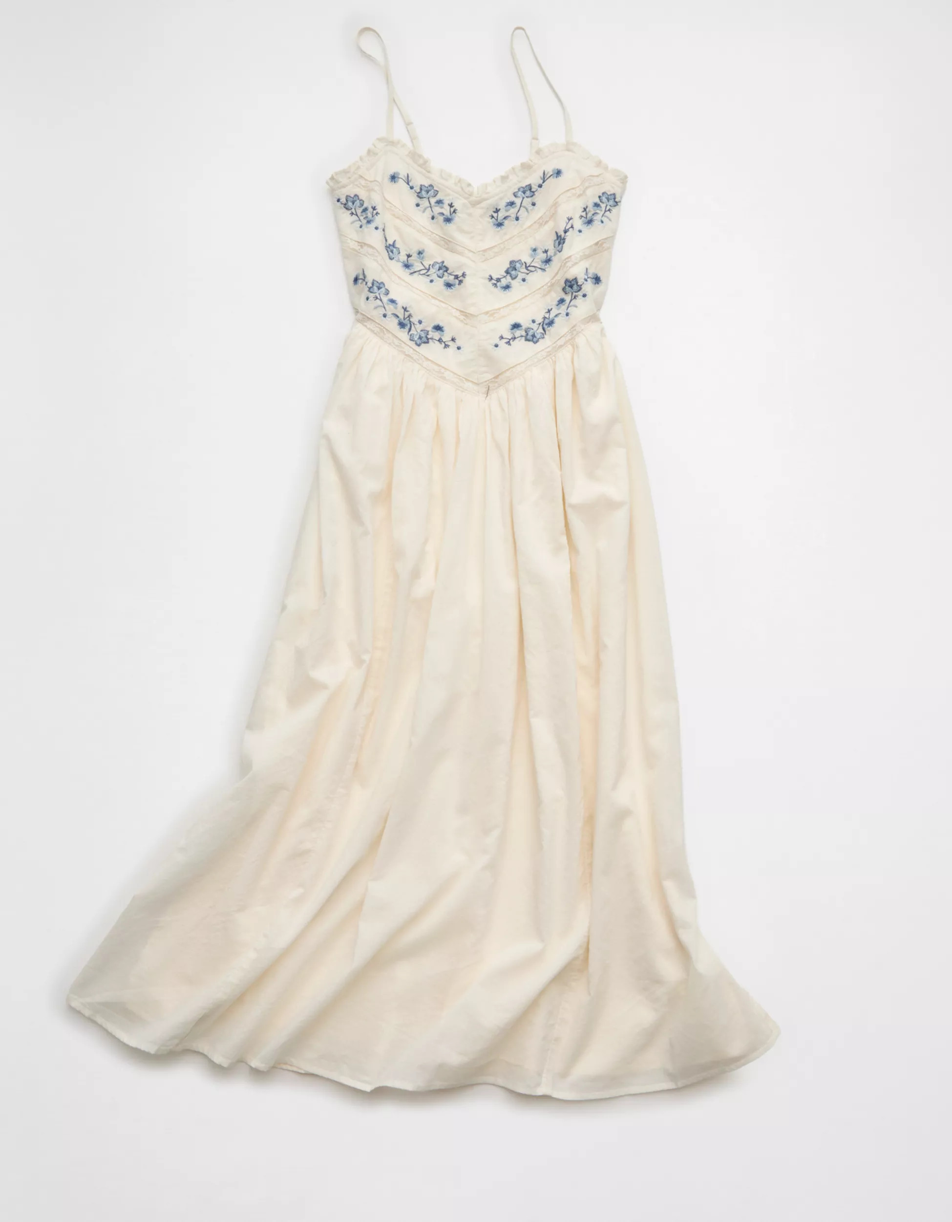 AE Bella Lace Inset Midi Dress | American Eagle Outfitters (US & CA)