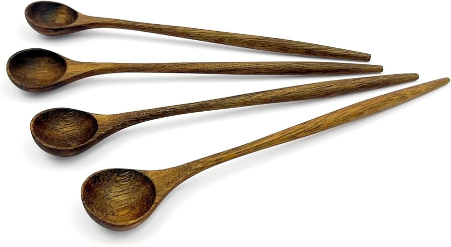 100% Natural Walnut Wood Long Handle Spoons for Coffee, Tea, Milkshake Kitchen Stirring, Cocktail... | Amazon (US)