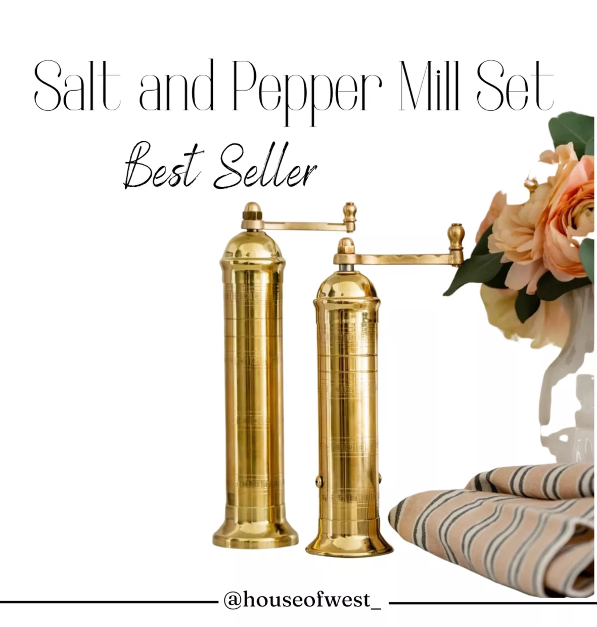 Brass Salt & Pepper Mill Set