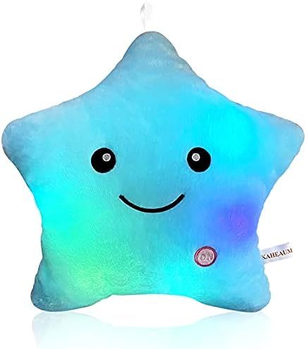 KAHEAUM Creative Twinkle Star Glowing LED Night Light Up Plush Pillows Stuffed Toys Birthday Gift... | Amazon (US)
