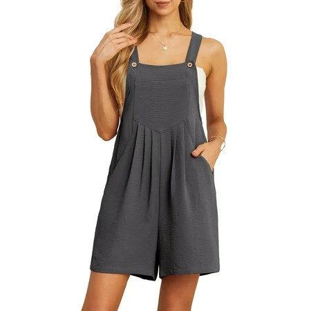 Cueply Rompers for Women Short Overalls Casual Summer Adjustable Strap Shorts Jumpsuit with Pockets | Walmart (US)