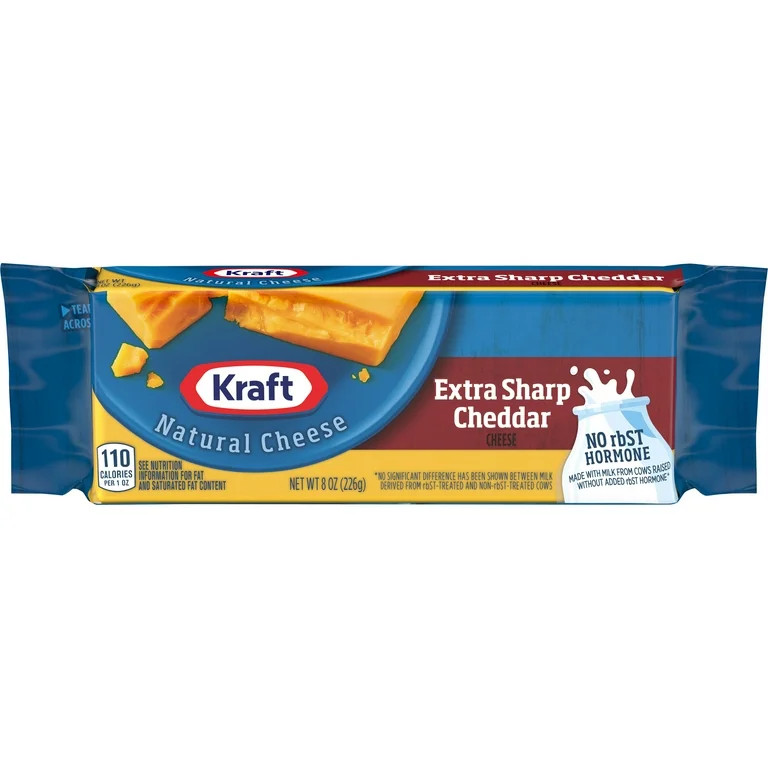 Kraft Extra Sharp Cheddar Cheese, 8 oz Block | Walmart (US)