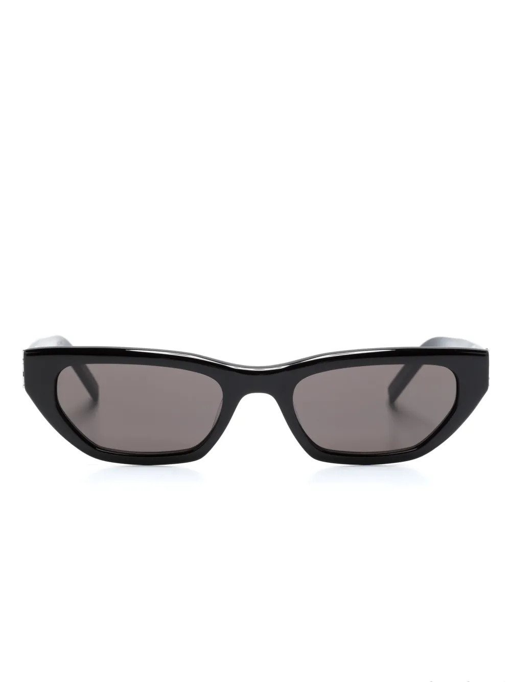 Saint Laurent Eyewear logo-plaque cat-eye Sunglasses | Black | FARFETCH | Farfetch Global