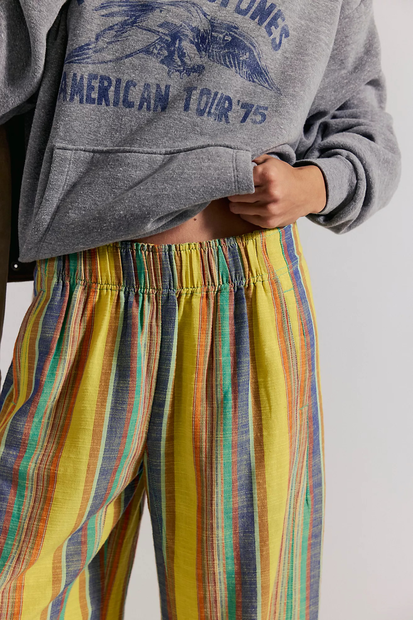 Day's End Linen Striped Pull-On Pants | Free People (Global - UK&FR Excluded)
