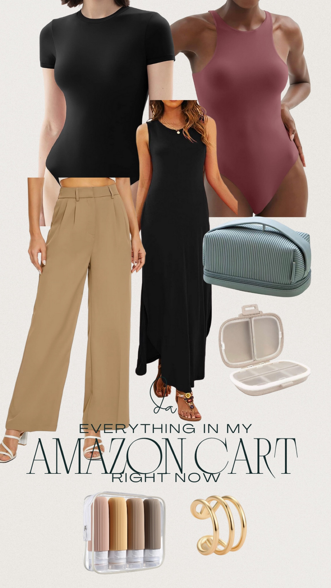 Everything in my Amazon cart right now — fav bodysuits, trouser with awesome reviews, travel essentials + the cutest little ear cuff — 🤍✨🫶🏻

#LTKmidsize #LTKstyletip #LTKsalealert