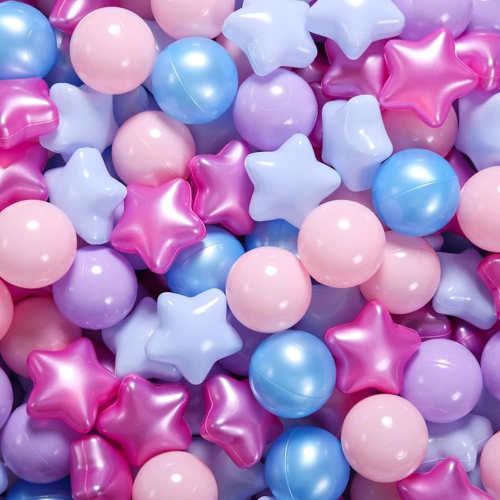 STARBOLO Ball Pit Balls - 100pcs Crush Proof Plastic Children's Toy Balls Macaron Bear Ocean Ball... | Amazon (US)