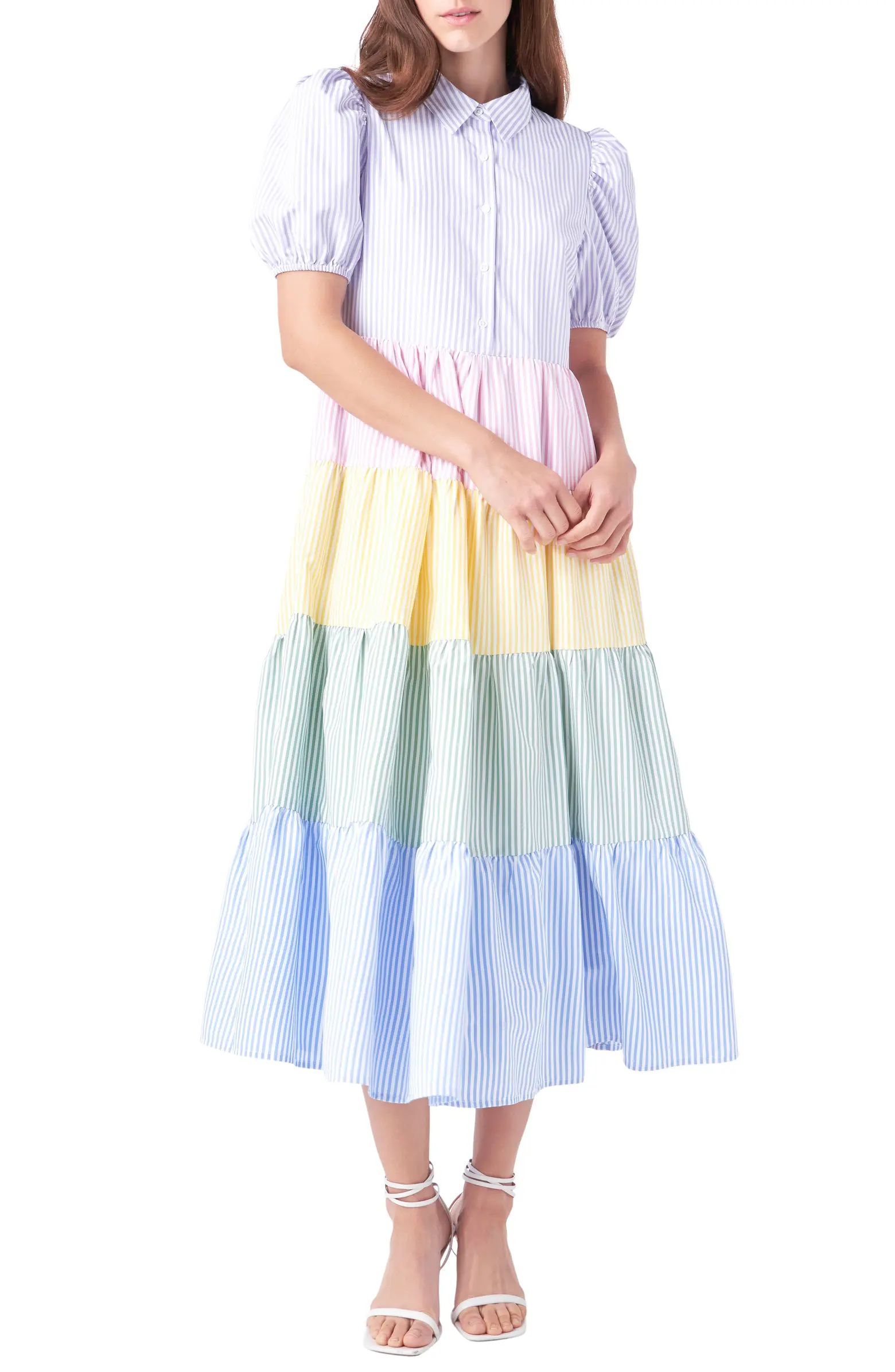 English Factory Stripe Colorblock Shirtdress | Nordstromrack | Nordstrom Rack