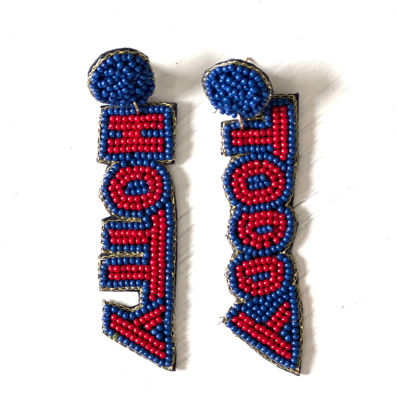 Hotty Toddy Beaded Gameday Earrings/college Beaded Earrings/jewelry/ole Miss Accessories/gifts fo... | Etsy (US)