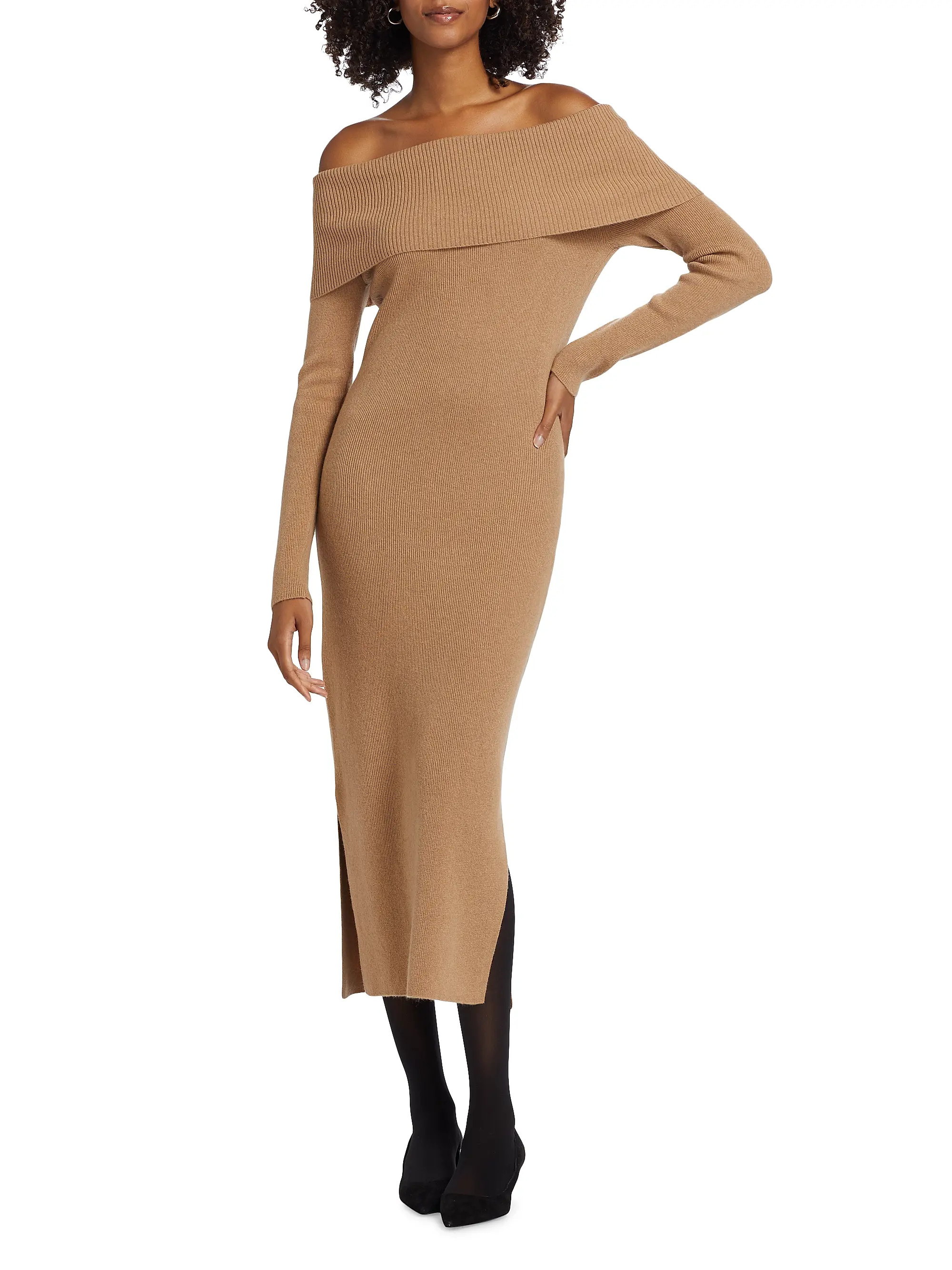 Ribbed Cashmere Midi-Dress | Saks Fifth Avenue