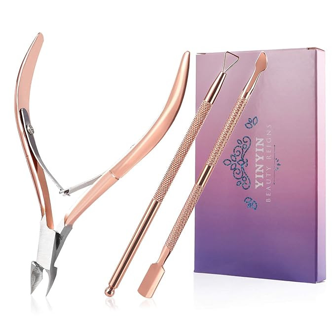Cuticle Trimmer with Cuticle Pusher and Cutter-YINYIN Cuticle Nipper Professional Stainless Steel... | Amazon (US)