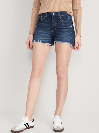 High-Waisted O.G. Straight Cut-Off Jean Shorts for Women -- 3-inch inseam | Old Navy (US)