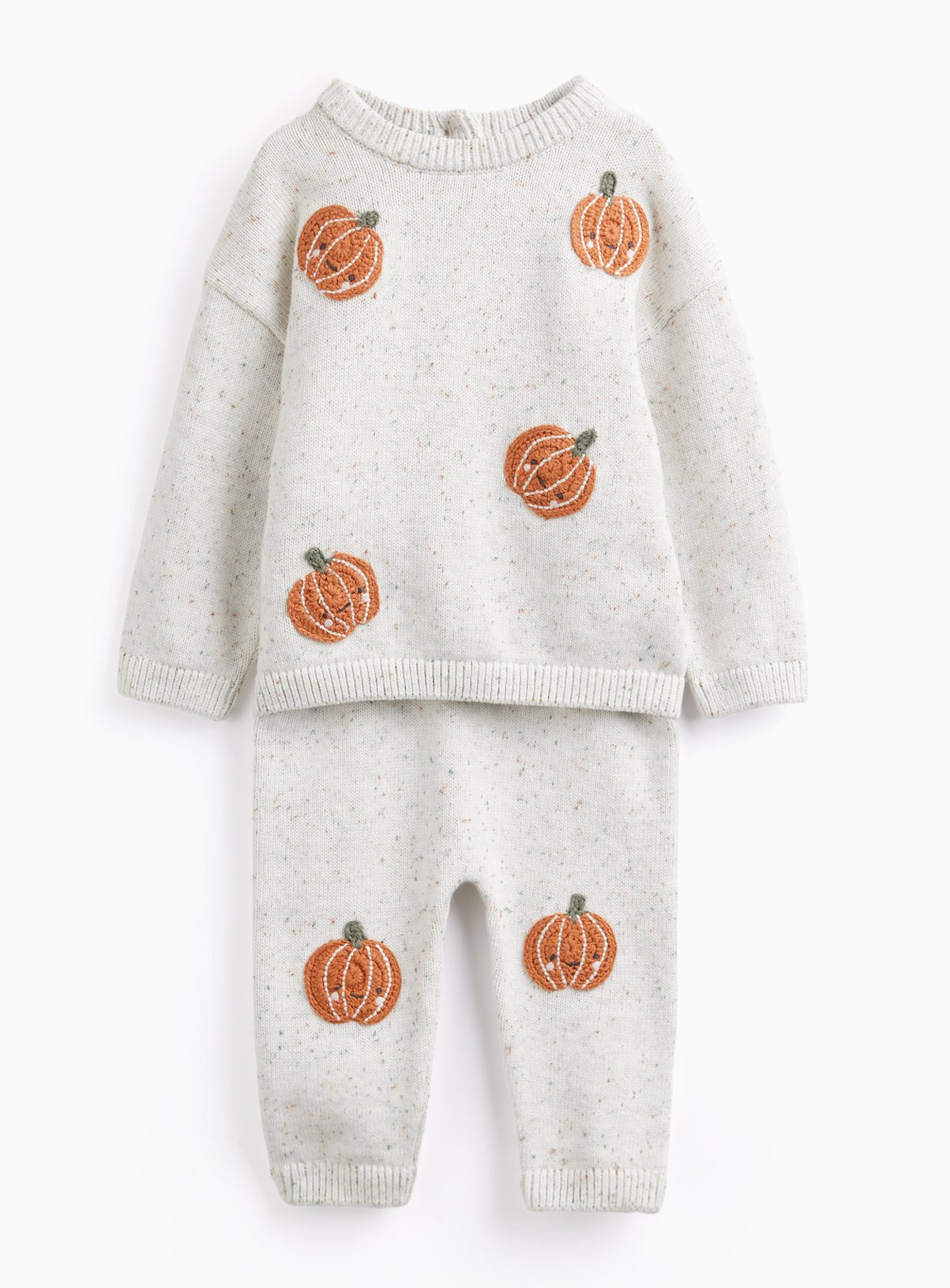 Grey Halloween Pumpkin Print Jumper & Leggings Set 6-9 months | Tu Clothing