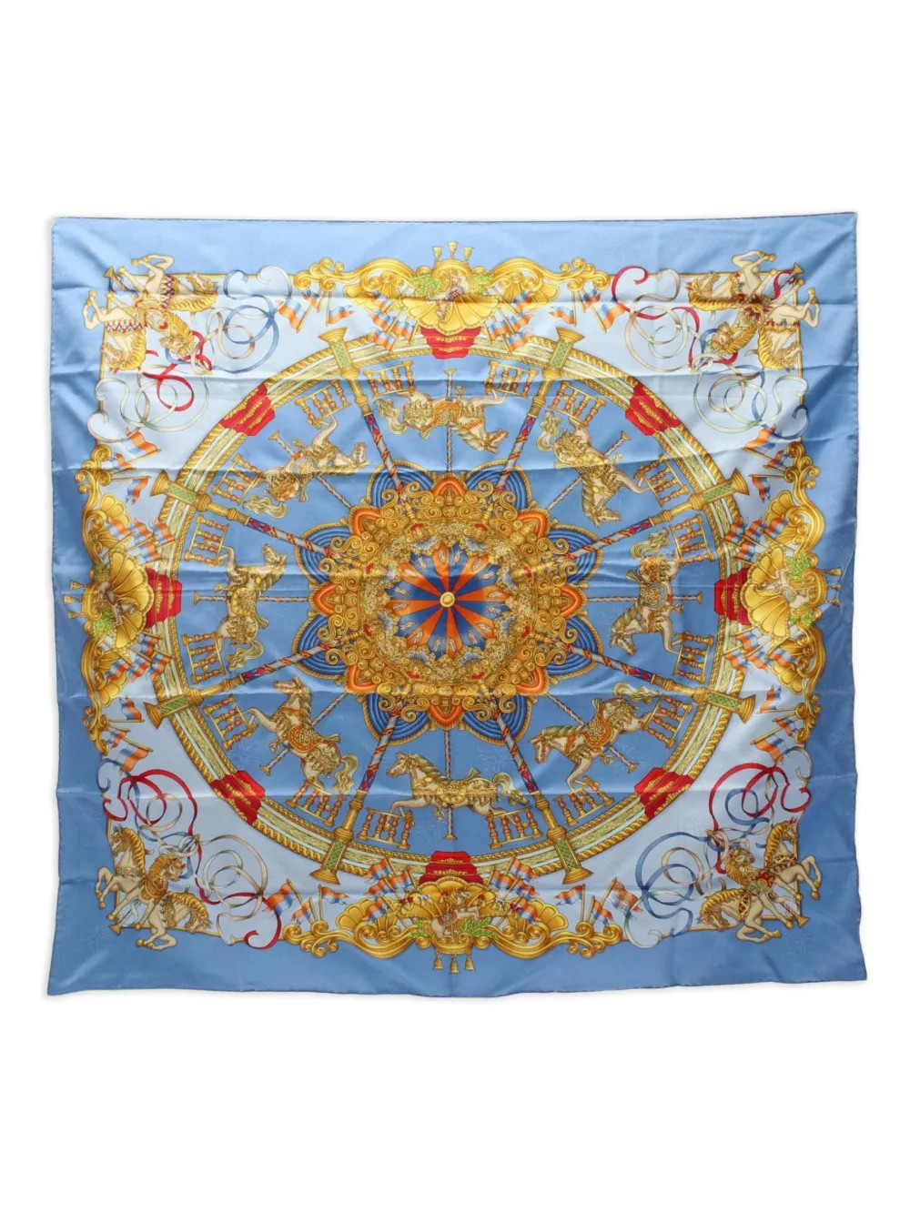 Hermès Pre-Owned 2010s Carré 90 Luna Park Scarf | Blue | FARFETCH SG | Farfetch Global