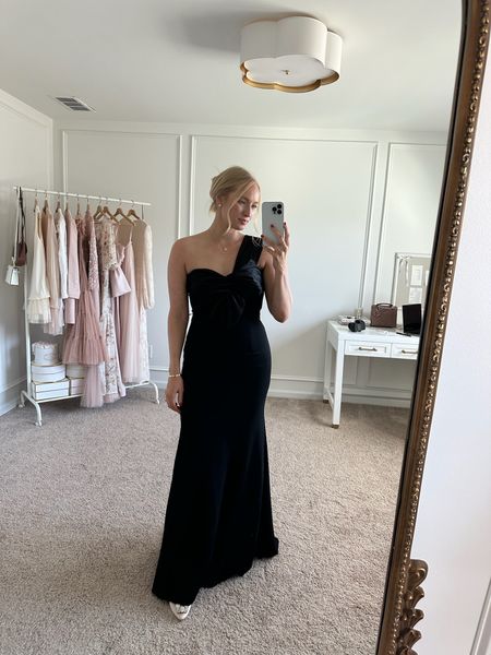 I love this one shoulder trumpet gown from Nordstrom paired with my favorite Manolo heels. This dress is beautiful and fits tts. This would be the perfect outfit for a formal event or wedding  

#LTKwedding #LTKshoecrush #LTKstyletip