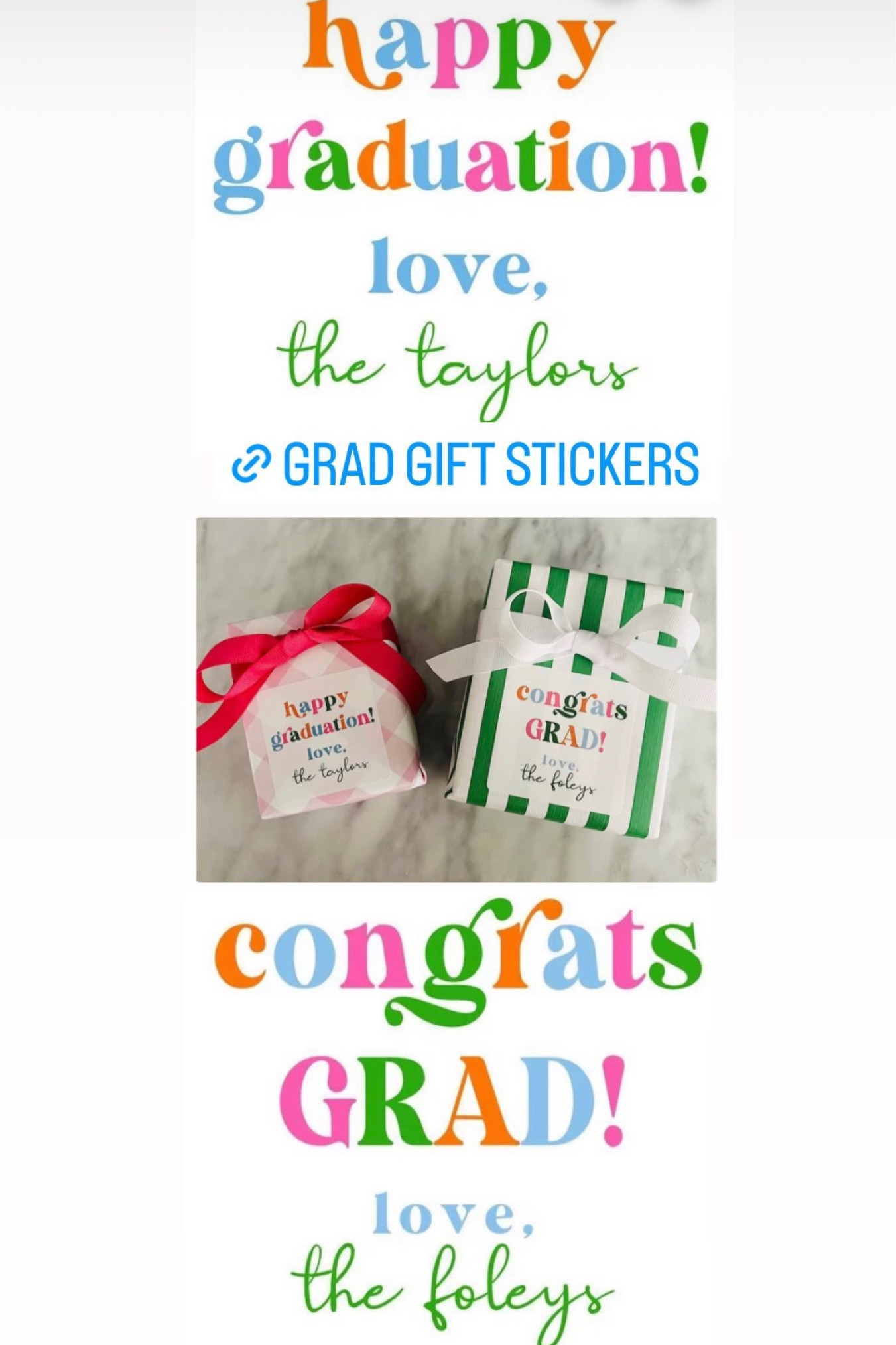 Graduation gift stickers 