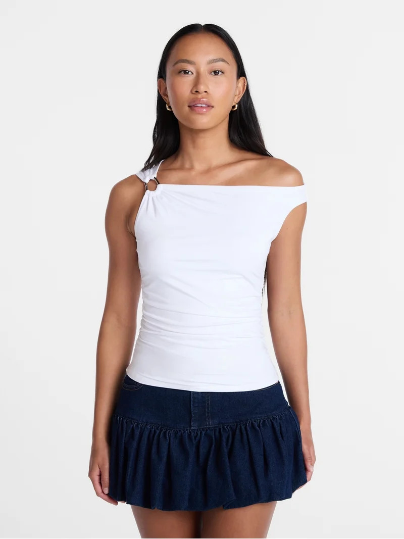 Madden NYC Women's Sleeveless Ruched Top, Sizes XXS-XXL | Walmart (US)