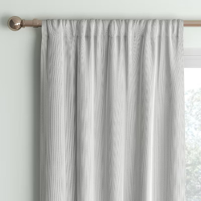 Blackout Baby Striped Window Curtain Panel Gray/Ivory - Room Essentials™ | Target