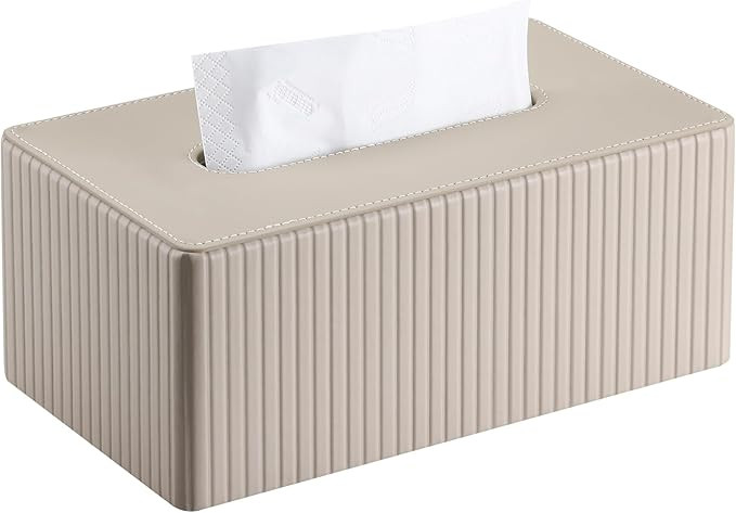 KINGFOM PU Leather Tissue Box Cover Rectangular Tissue Box Holder with Magnetic Bottom, Napkin & ... | Amazon (US)