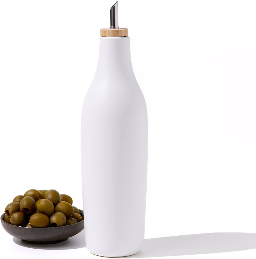 Grace Homewares Olive Oil Dispenser Bottle Stoneware Ceramic for EVOO or Vinegar | Modern Design ... | Amazon (US)