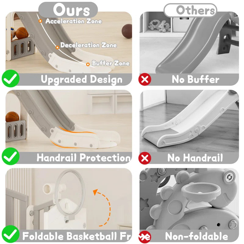 GLAF 8 In 1 Toddler Slide, Kids Climber Slide Outdoor Indoor Playset & Reviews | Wayfair | Wayfair North America