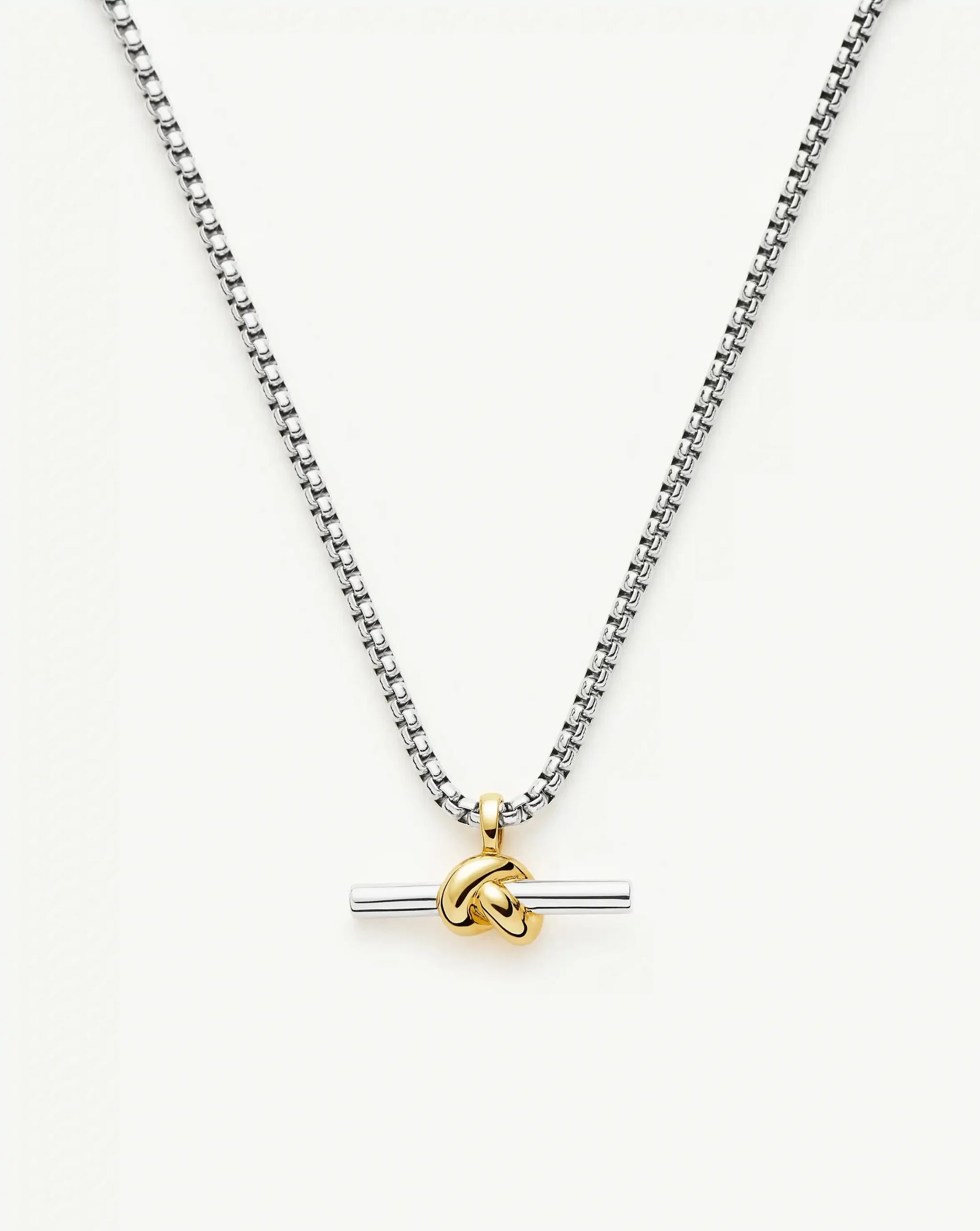 Lucy Williams Chunky Knot T-Bar Necklace in Gold & Silver | Missoma US