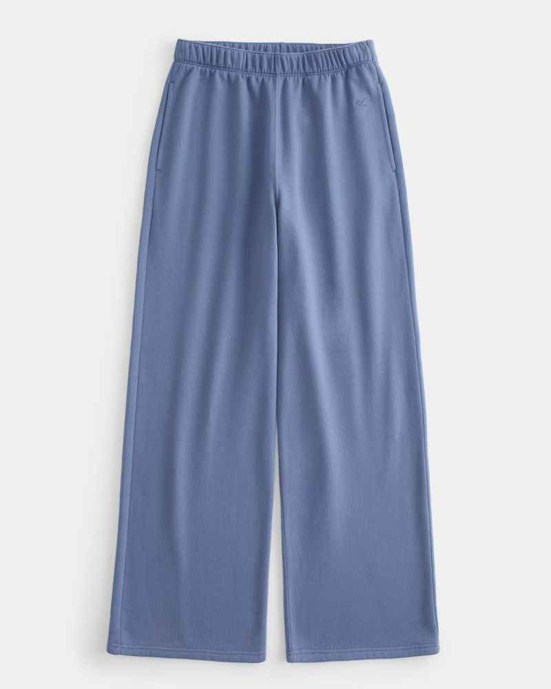 Feel Good Ultra High-Rise Fleece Wide-Leg Pants | Hollister (US)