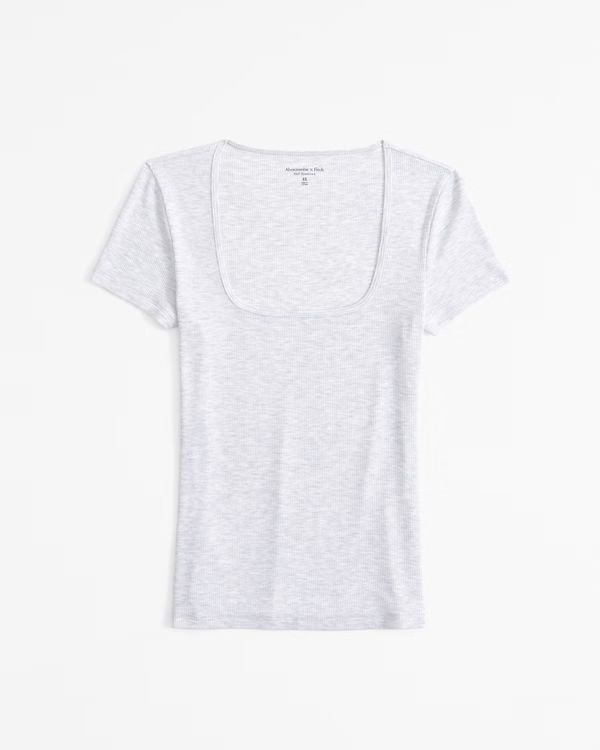 Featherweight Rib Tuckable Squareneck Top | Abercrombie & Fitch (US)