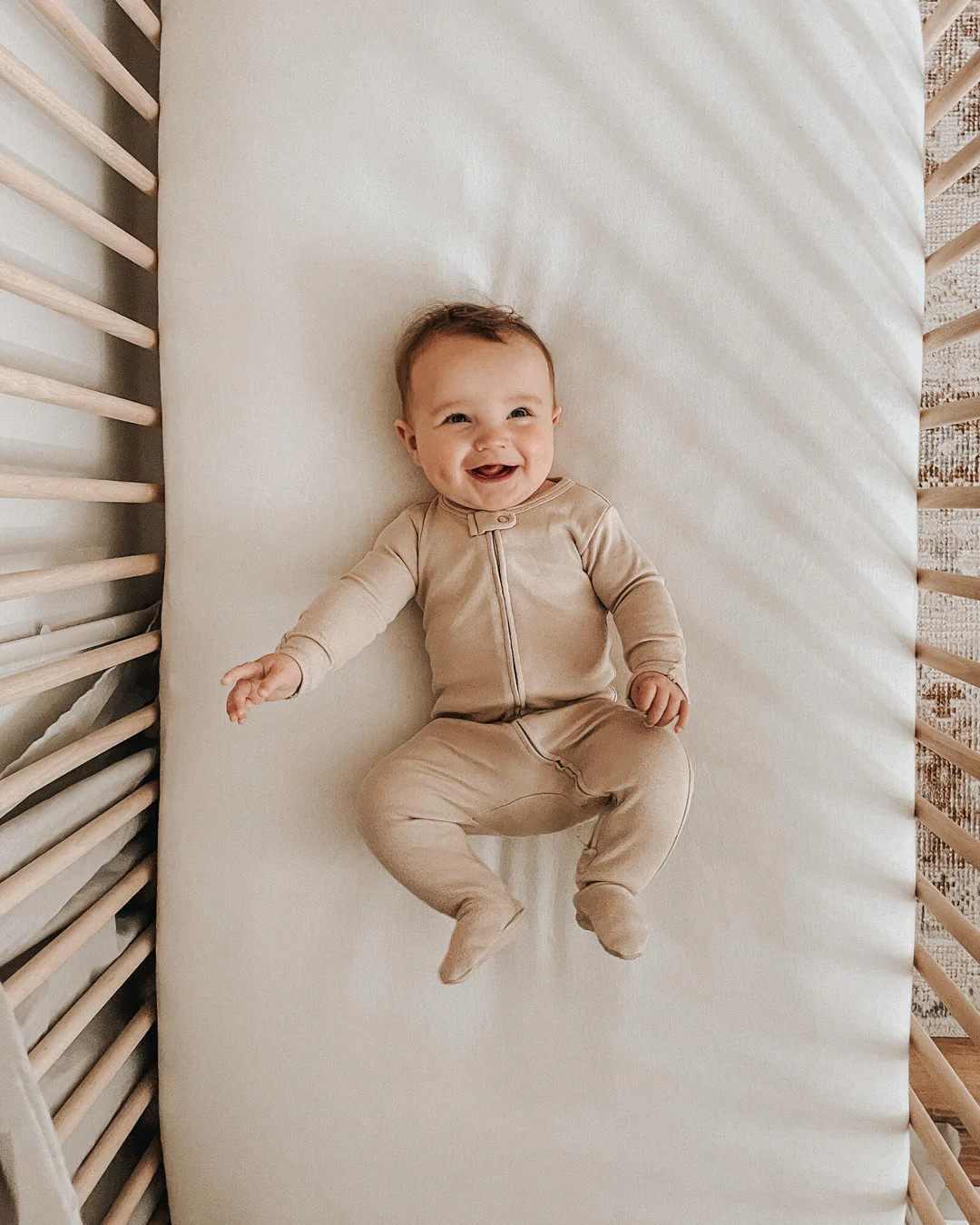 Oatmeal | Organic Zipper Footie | L'ovedbaby