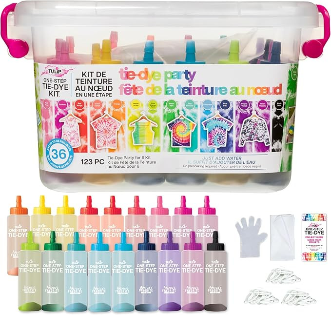 Tulip One-Step Tie Dye Kit, Large Group Activity, Gift, 14 Vibrant Colors, Permanent Fabric Dye, ... | Amazon (US)