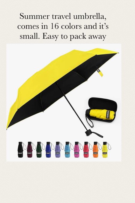 Summer travel umbrella 
Comes in 10 colors.  Small and easy to pack 

#LTKTravel #LTKSeasonal
