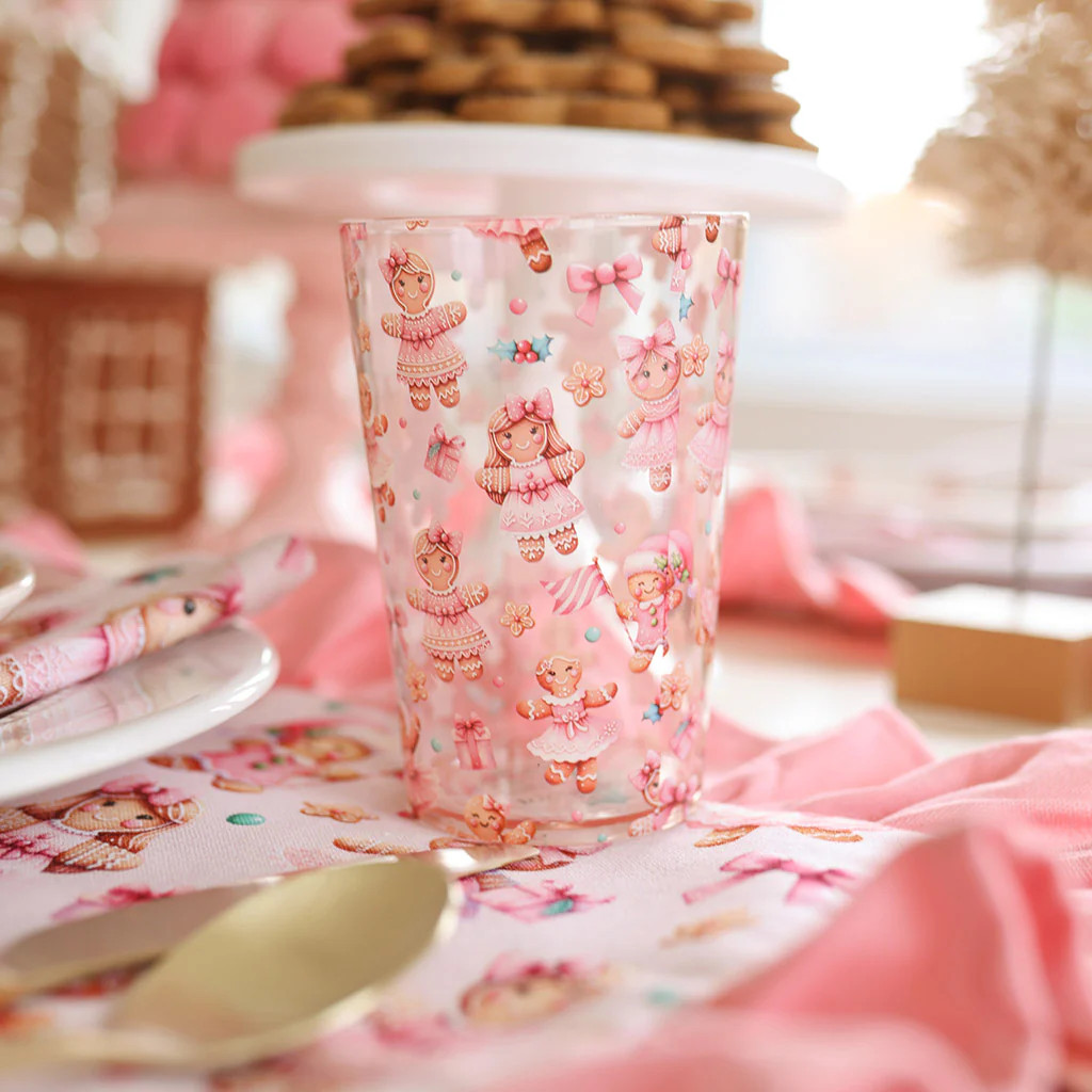 Gingerbread Pink Holiday Ginger Posh Kids' Cup Set | Posh Peanut® | Posh Peanut