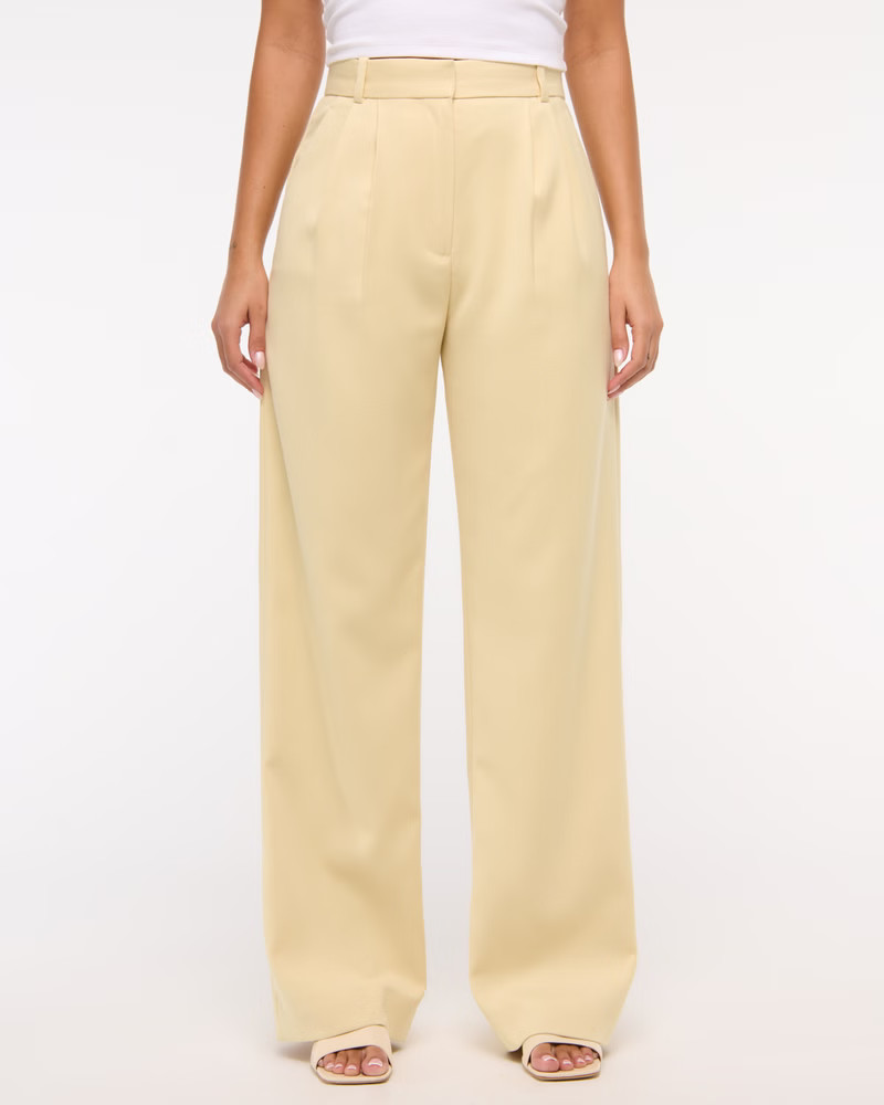 Women's A&F Sloane Tailored Wide Leg Pant | Women's Bottoms | Abercrombie.com | Abercrombie & Fitch (US)