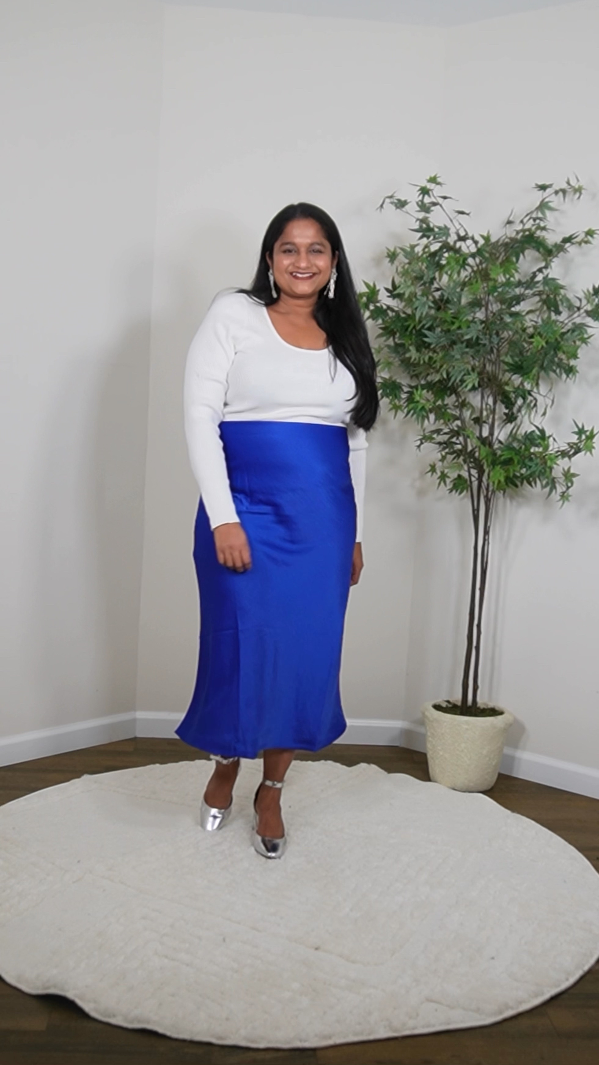 Winter holiday outfit, @loft satin midi skirt, @loft white ribbed sweater, @jcrewfactory metallic block heels  

#LTKparties #LTKmidsize #LTKHoliday