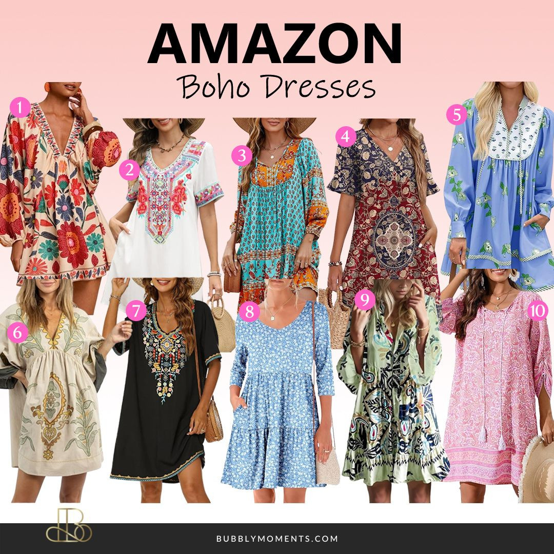Feel effortlessly stylish in these beautiful women’s boho dresses 🌸 Flowy, comfy, and easy to wear, these Amazon finds are perfect for everyday outfits, beach days, brunch, or vacations. I love how you can just throw one on and still look put together. Pair with sandals or simple accessories for a relaxed, chic vibe. These are the kind of dresses you’ll keep reaching for all season long ✨ Tap to check them out and find your new favorite look
#LTKootd #LTKTravel #LTKStyle #bohostyle #bohodress #amazonfinds #summerstyle #springfashion #easyoutfit #casualstyle #bohochic #outfitinspo #styleinspo #flowydress #ootd #trendingnow #fashionfinds #amazongems #everydaystyle #simplefashion #effortlessstyle 

 
