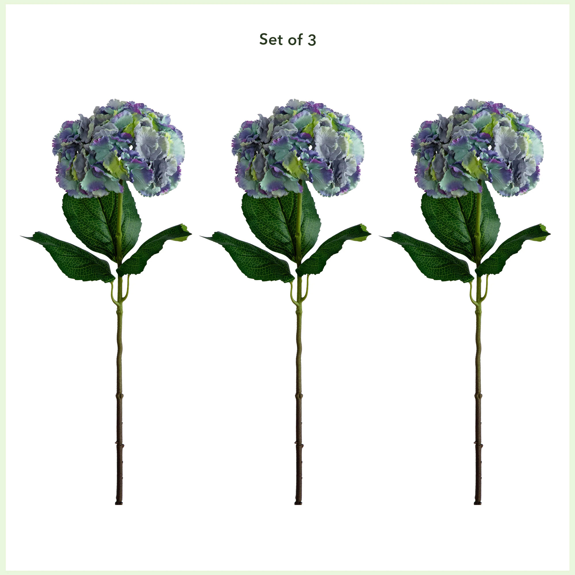 Nearly Natural 30-in Artificial Hydrangea Flower Stems - Set of 3 one_size | 2396-S3-BL | Lowe's