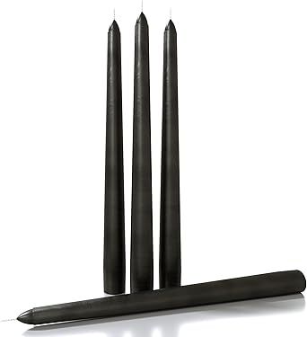 CANDWAX 10 inch Taper Candles Set of 4 - Halloween Taper Candles Unscented - Black Candles Hallow... | Amazon (US)
