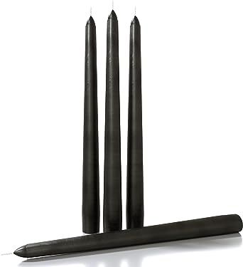 CANDWAX 10 inch Taper Candles Set of 4 - Halloween Taper Candles Unscented - Black Candles Hallow... | Amazon (US)