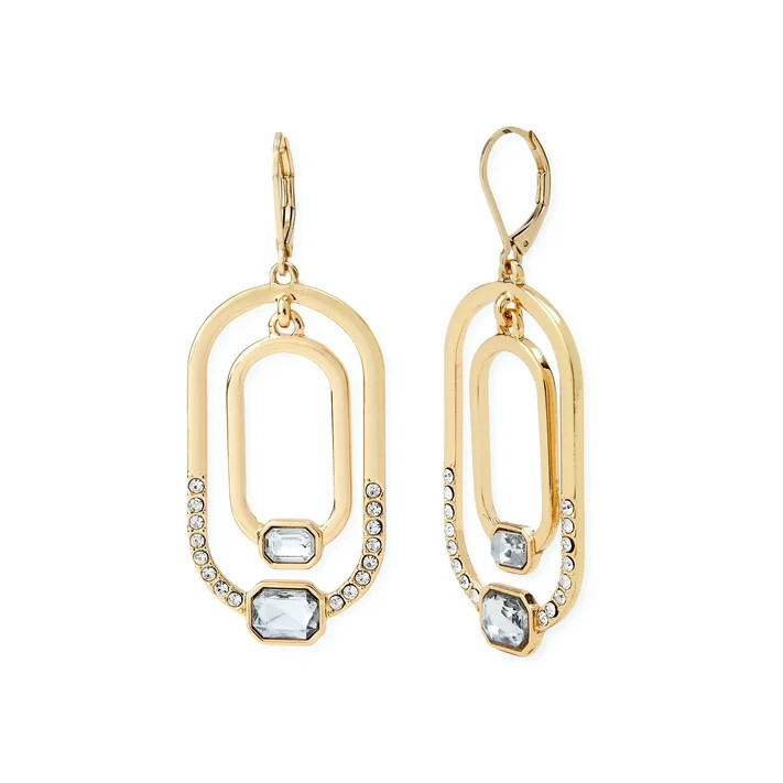 Sofia Jewelry by Sofia Vergara brand Women's Gold-Tone Stone Orbital Earrings - Walmart.com | Walmart (US)