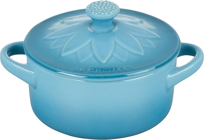 Le Creuset Stoneware Mini Round Cocotte with Flower Lid, 8oz., Caribbean | Amazon (US)