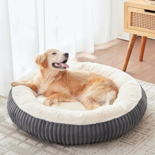 BedStill 36 inches Calming Donut Dog Bed for Large Dogs,Charcoal | Amazon (US)