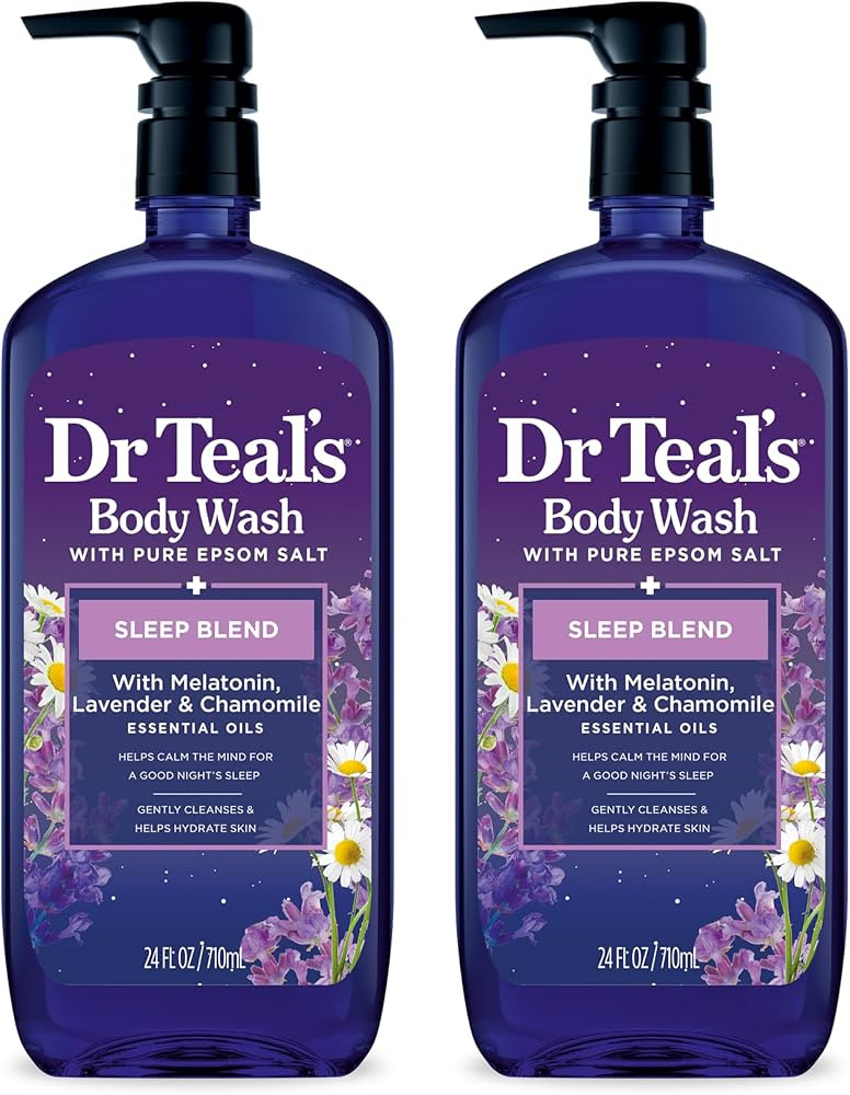 Dr Teal's Sleep Blend Body Wash with Pure Epsom Salt, Melatonin & Essential Oil Blend, 24 fl oz ... | Amazon (US)