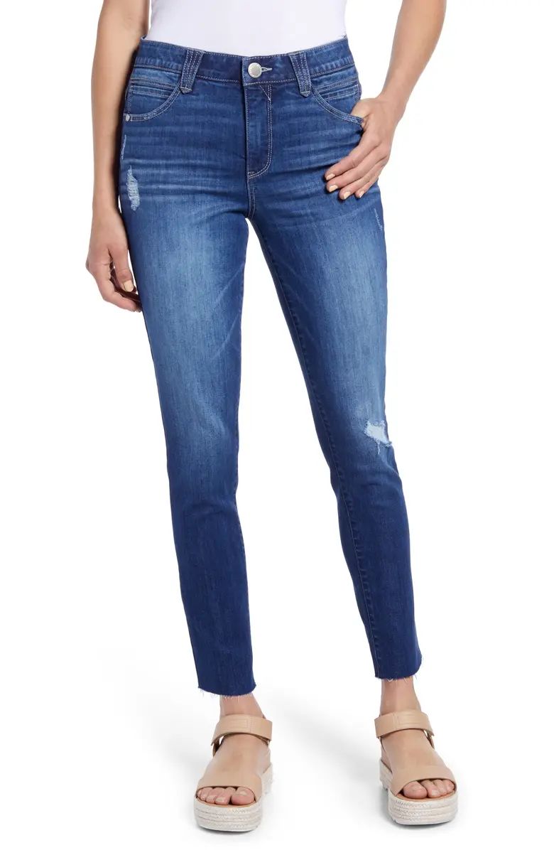 Ab-Solution High Waist Raw Hem Slim Jeans | Nordstrom