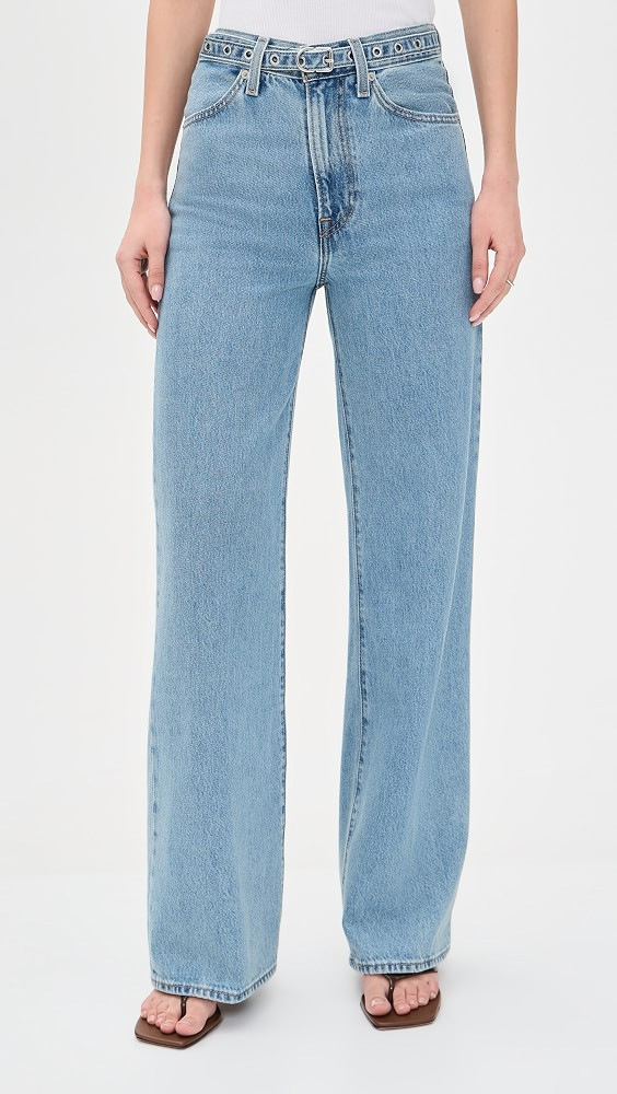Ribcage Wide Leg Belted Jeans | Shopbop