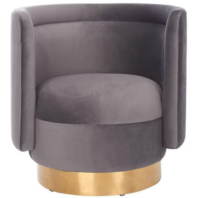 Brynlee Swivel Accent Chair - SFV4721 - Slate/Gold - Safavieh Couture | Target
