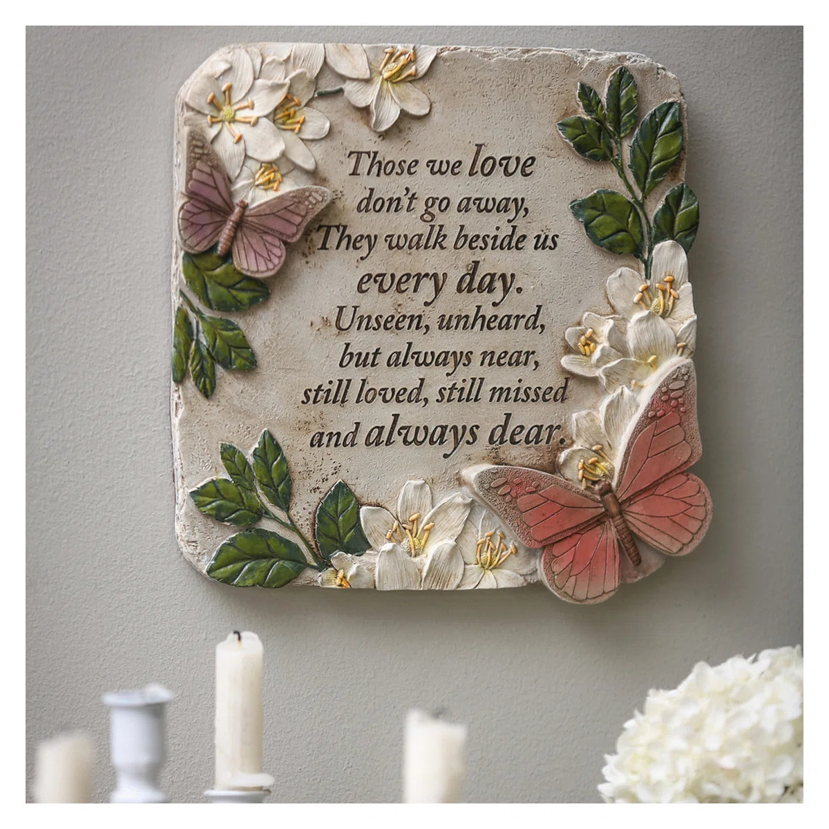 Pierre 11" Memorial Floral and Butterfly Stone | Wayfair North America