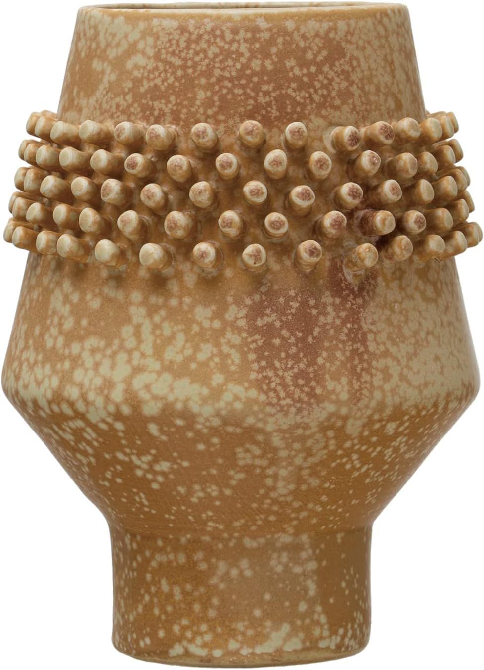 Bloomingville Stoneware Vase with Raised Dots, Terracotta Reactive Glaze, Brown, 6.5'' | Amazon (US)