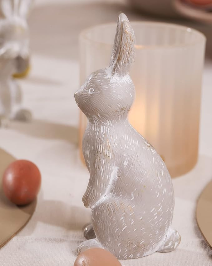 WDS WONDROUS Bunny Decor Easter Bunny Decorations for Home Bunny Figurines for Spring Rabbit Deco... | Amazon (US)